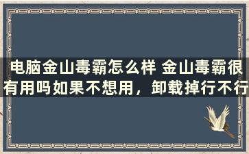 电脑金山毒霸怎么样 金山毒霸很有用吗如果不想用，卸载掉行不行